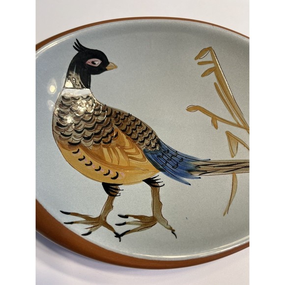 STANGL POTTERY #3926C SPORTSMAN SERIES PHEASANT OVAL 10 3/4" CIGAR ASHTRAY 1950 - Picture 2 of 16